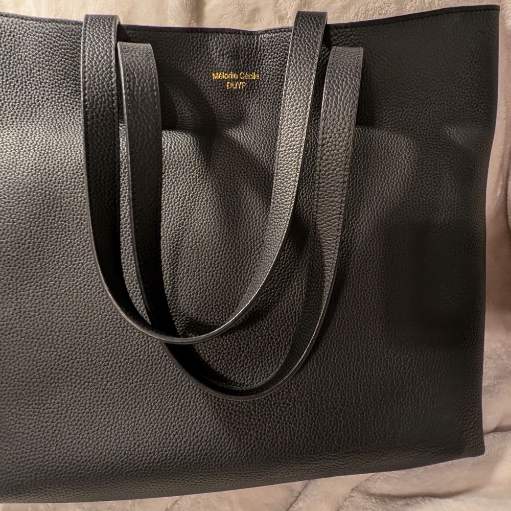 🆕 Dressupyourpurse DUYP Melodie Black Leather Tote - Picture 4 of 10